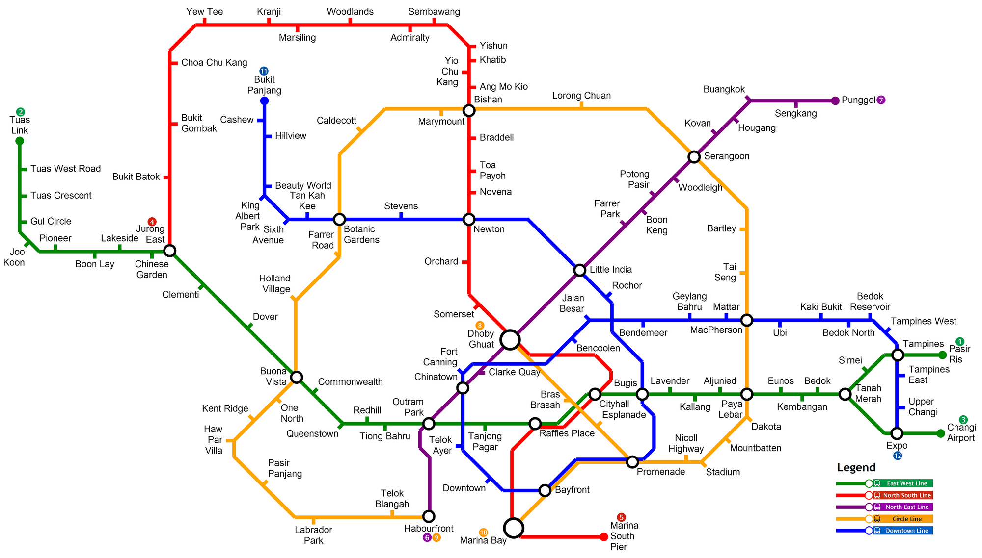 Карта сингапурского метро