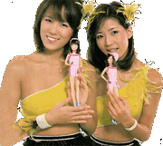 Pink lady with dolls