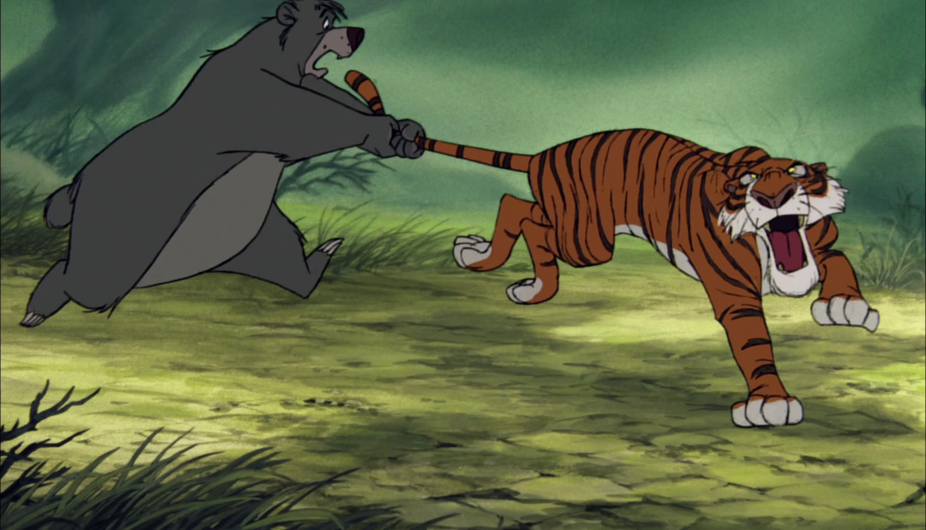 Baloo the Bear is still holding onto Shere Khan the tiger s tail