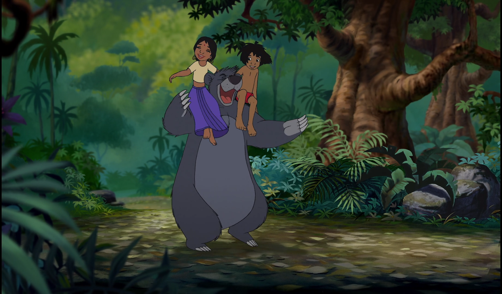 Image - Mowgli Shanti and Baloo the bear.png | Jungle Book Wiki ...