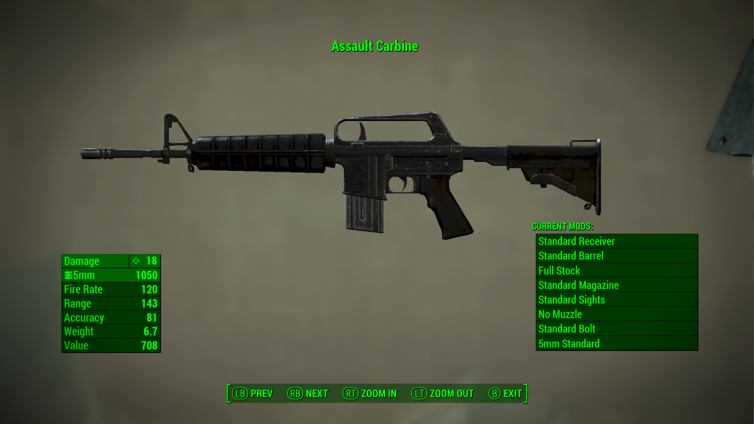 Fallout new vegas assault carbine mods