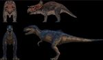 Battle at Big Rock Allosaurus and Nasutoceratops JW- Alive models