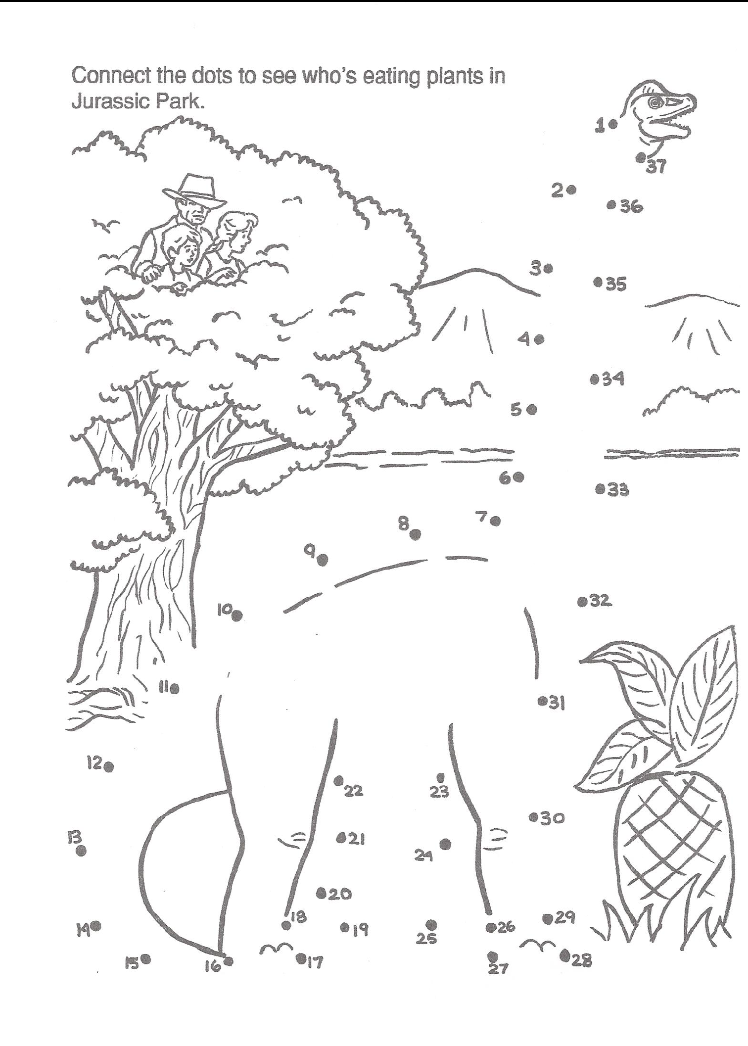 Jurassic Park A Big Color and Activity Book Connect the Dots Brachio