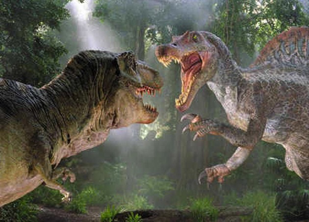 Combat entre le Spinosaurus et le T-Rex | Wikia Jurassic ...