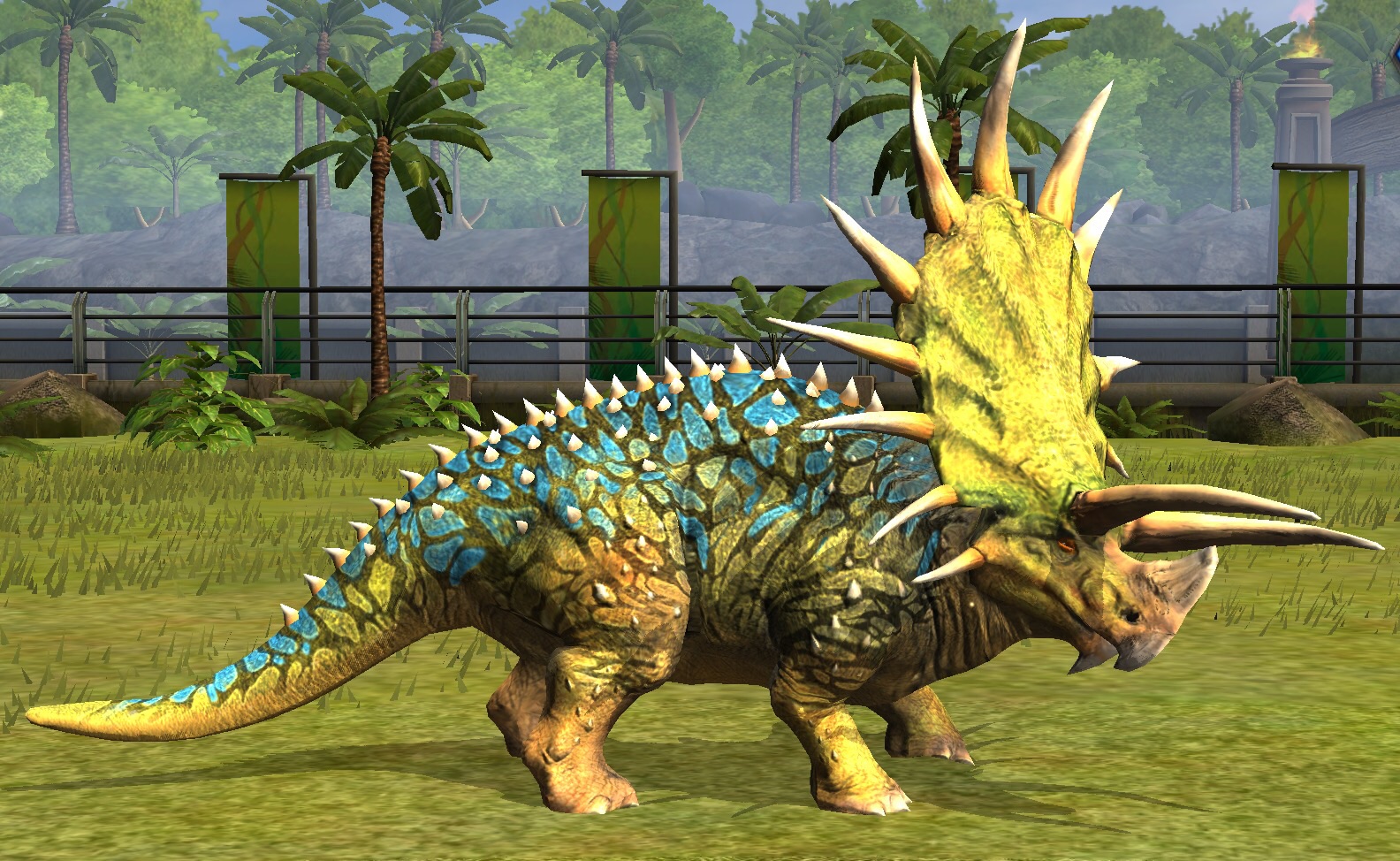jurassic world evolution return to jurassic park triceratops