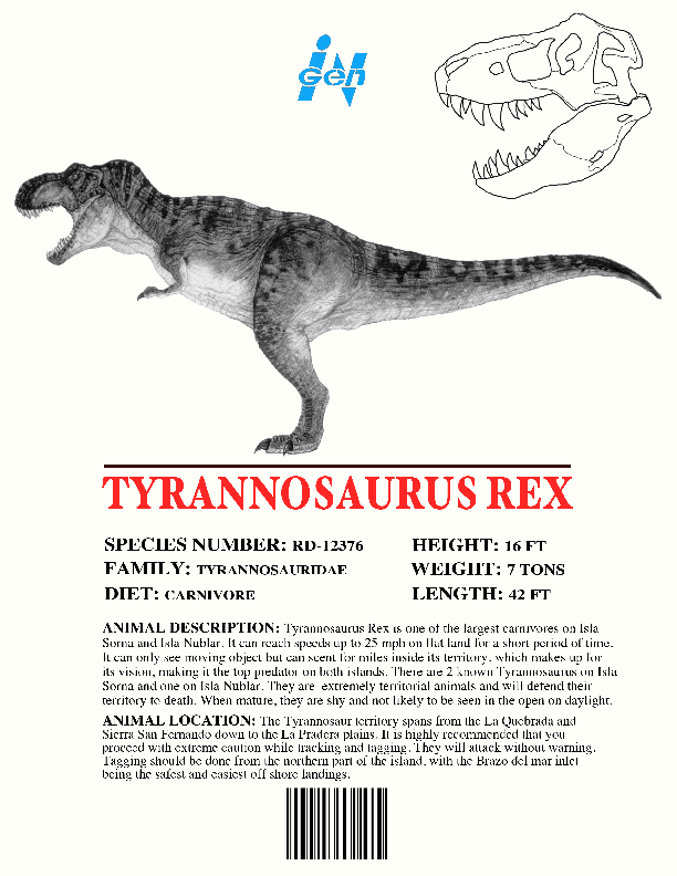 Image Ingen Dinosaur Info Sheets T Rexpng Jurassic Park Wiki Fandom Powered By Wikia 