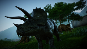 jurassic world evolution return to jurassic park triceratops