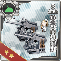 5inch Single High-angle Gun Mount Battery 358 Card