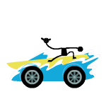Yellow surf kart
