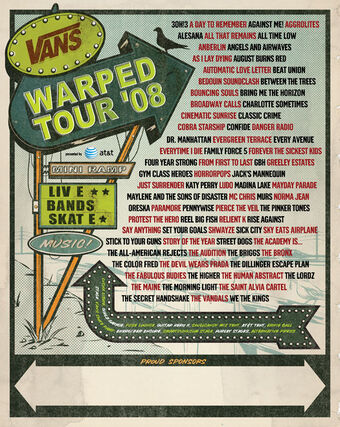 warped tour 2008 lineup off 70 