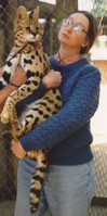 Pat & African serval