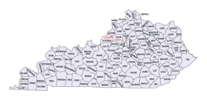 Kentucky counties map