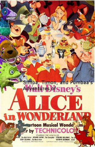 File:Simba, Timon, and Pumbaa's Adventures of Alice in Wonderland poster.jpg
