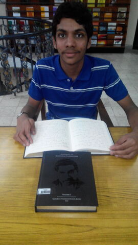File:Shivam with Ramanujan's original notebooks .jpg