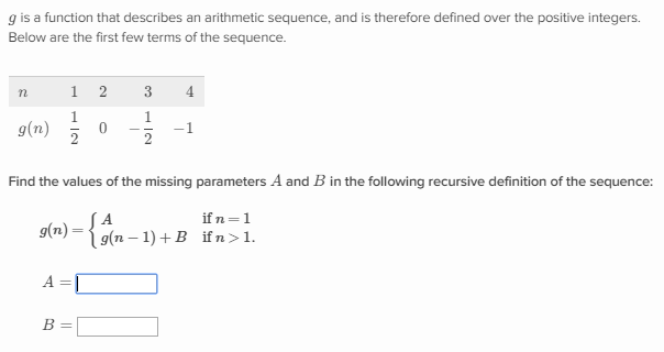 recursive formula for arithmetic sequence definition