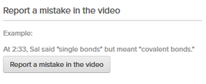 Reporting a mistake in a video