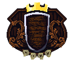 Escutcheon leaves skulls crown