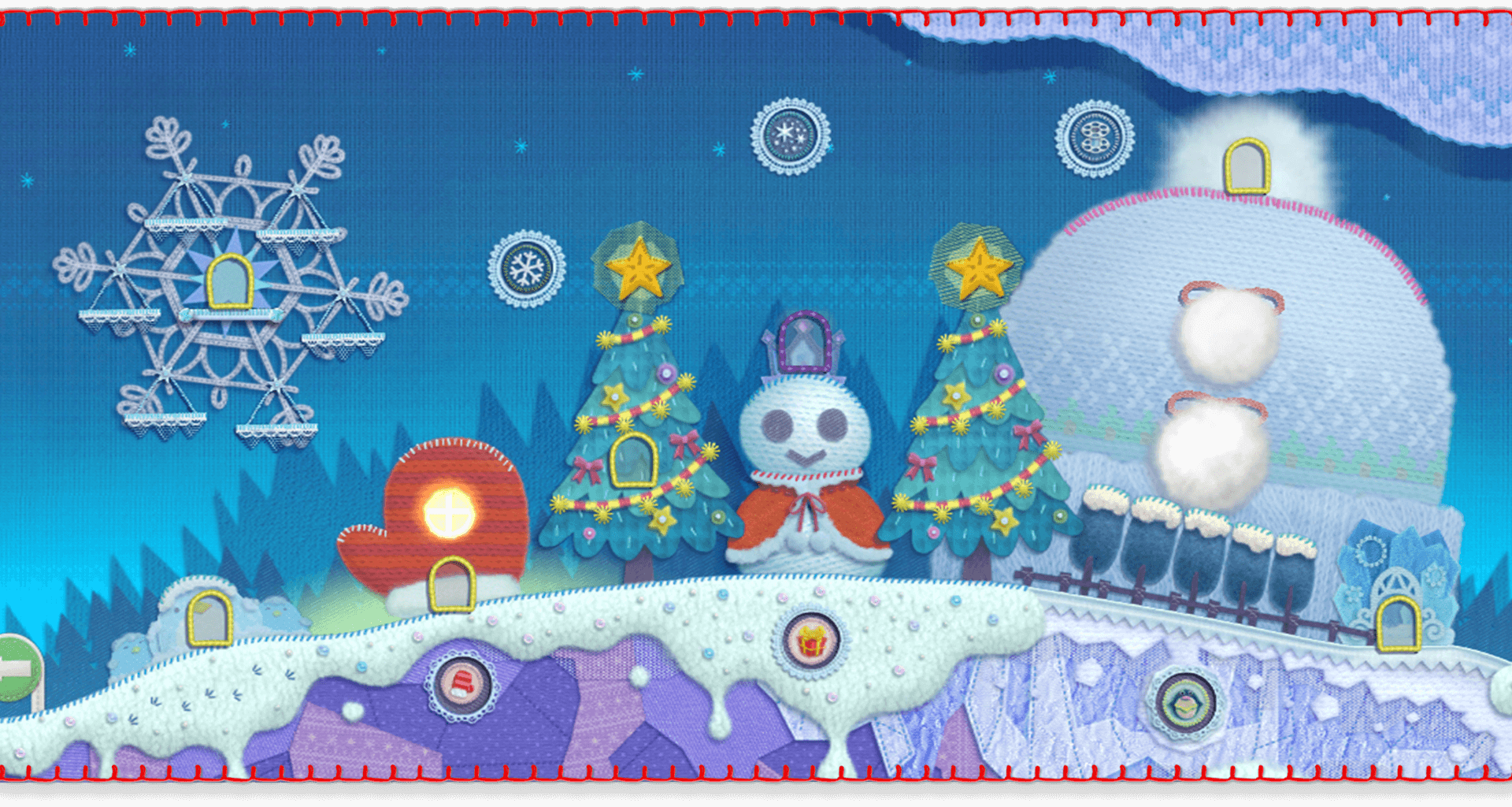 Image result for kirby's extra epic yarn snow land cabin