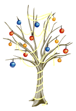 Ornamented snow tree last