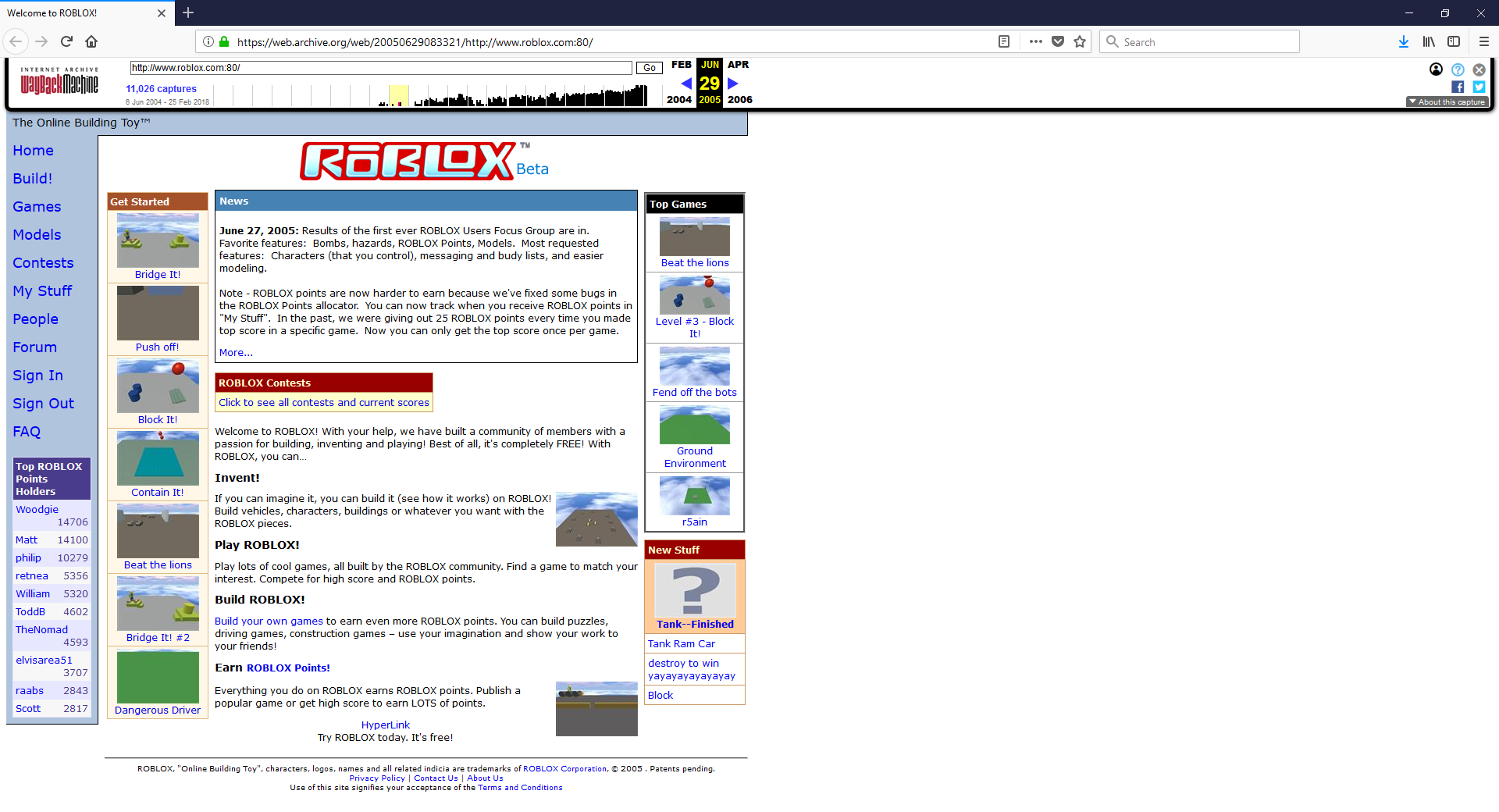 Roblox 2005 Klasky678 Wiki Fandom - 25 roblox website update