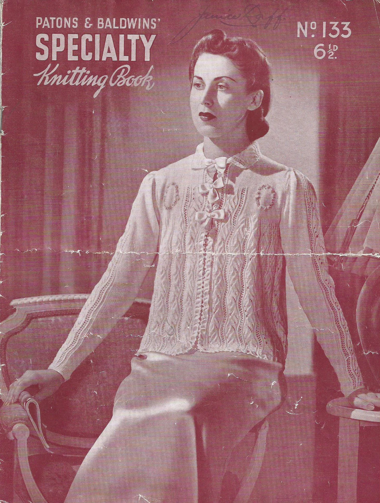 Patons and Baldwins' Specialty Knitting Book No.133 Knitting and