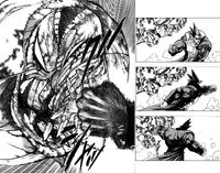 Akira hitting Gamu with Diamond Circular