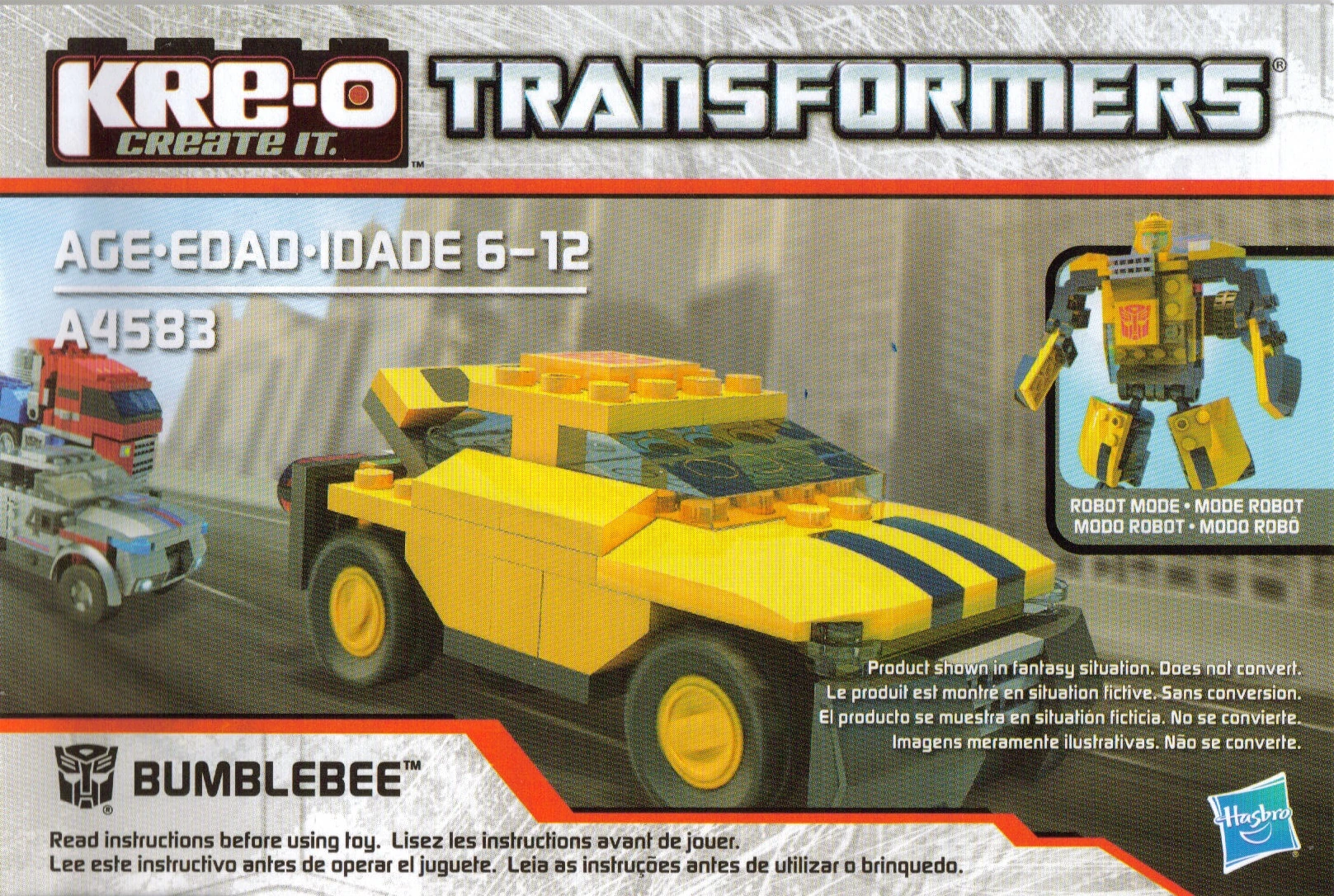 Instructions Transformers Ultimate Vehicle Bucket Bumblebee KreO Wiki FANDOM powered by Wikia