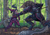 Miyako fighting a Tsuno