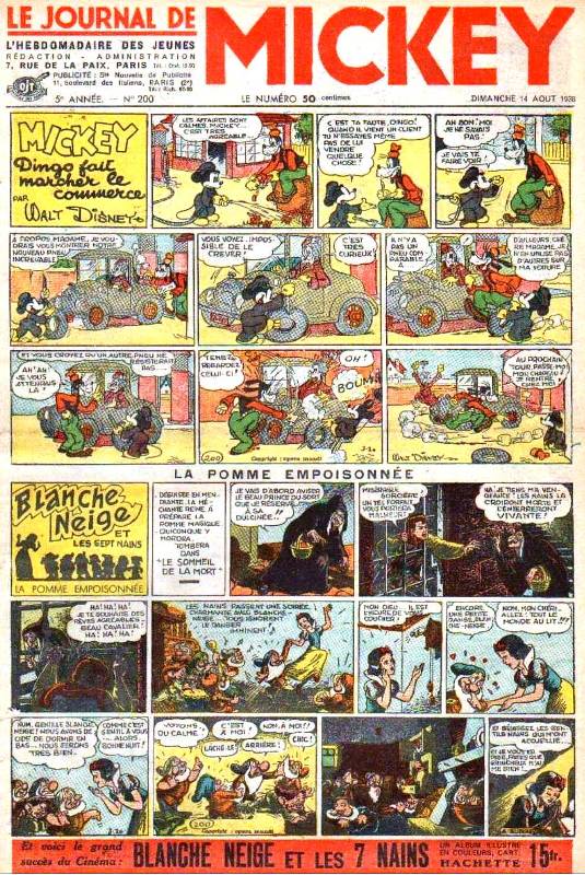 Blanche neige mickey 14-8-1938