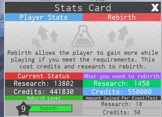 Roblox Requirements Rebirth Lab Experiment Roblox Wiki Fandom