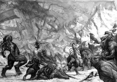 Origen Hombres Bestia Portal por Karl Kopinski