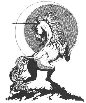 Unicornio por Tony Ackland