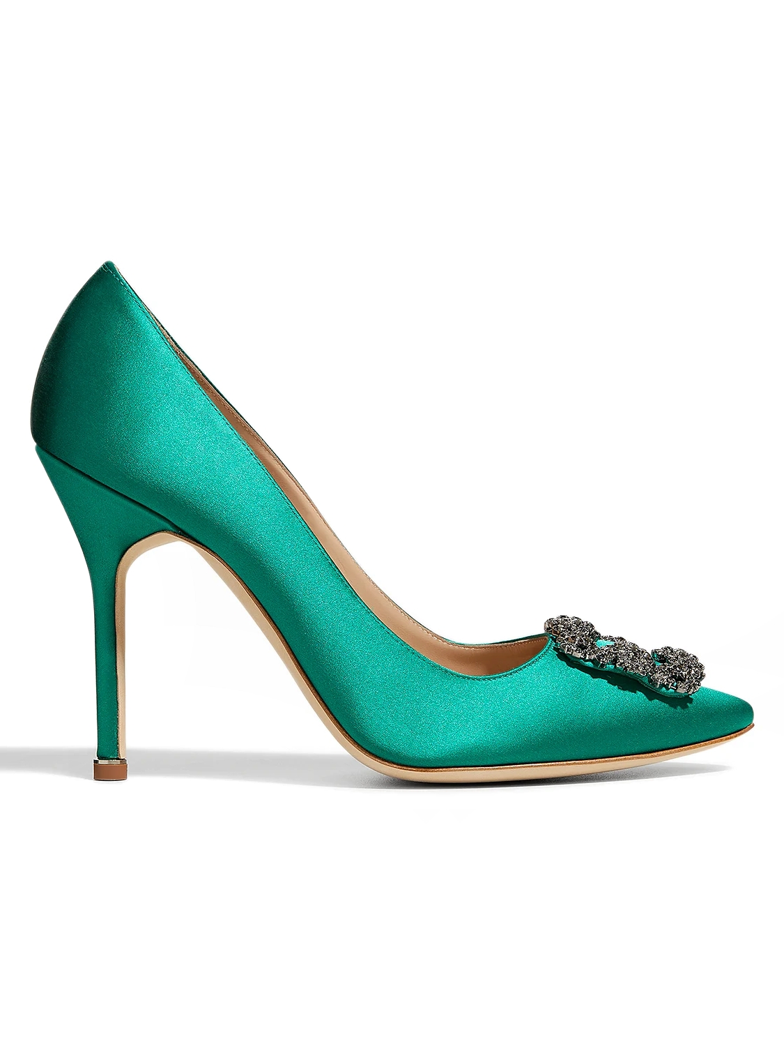 manolo blahnik hangisi 70 embellished satin pumps