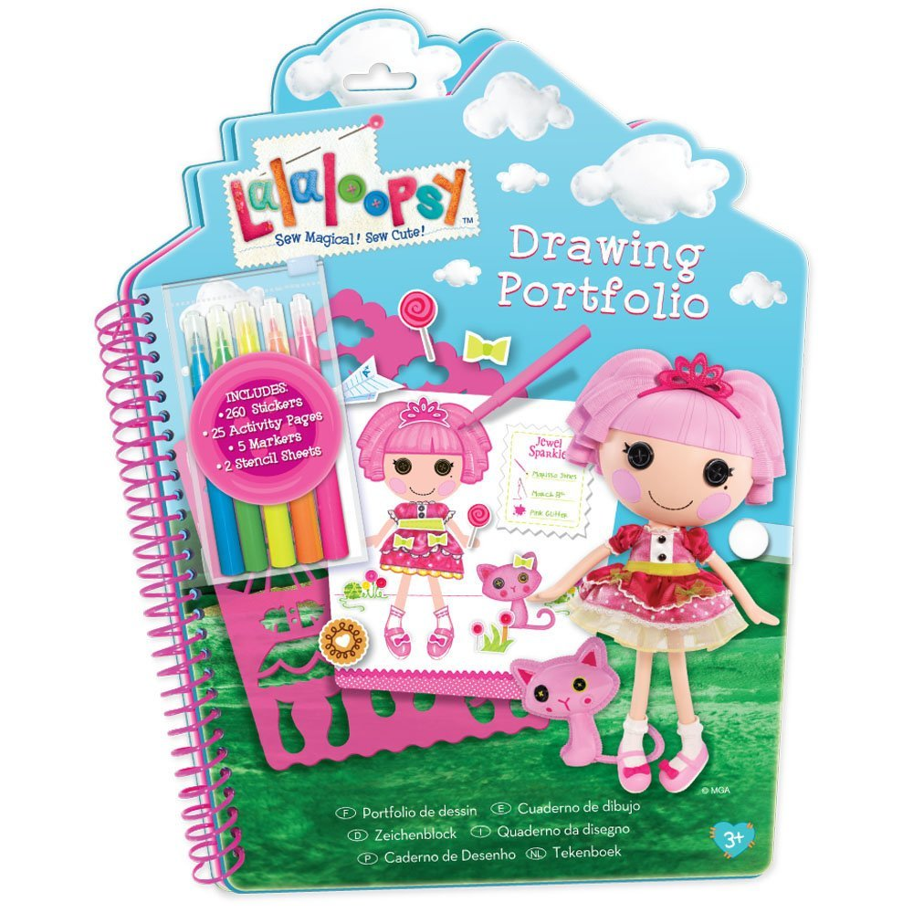Lalaloopsy Jewel Sparkles Drawing Portfolio Book Includes 260 Stickers 40 Pages