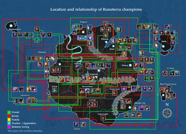 Map Of Runeterra Champions Relations Fandom Explore the world of league of legends through an interactive map of runeterra. map of runeterra champions relations