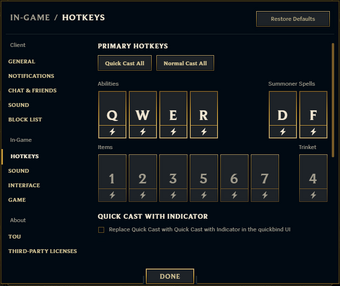 Hotkeys and commands | League of 
