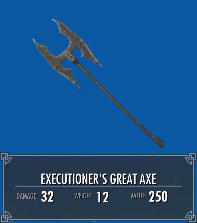 Unique Executioner Great Axe | Legacy of the Dragonborn | Fandom