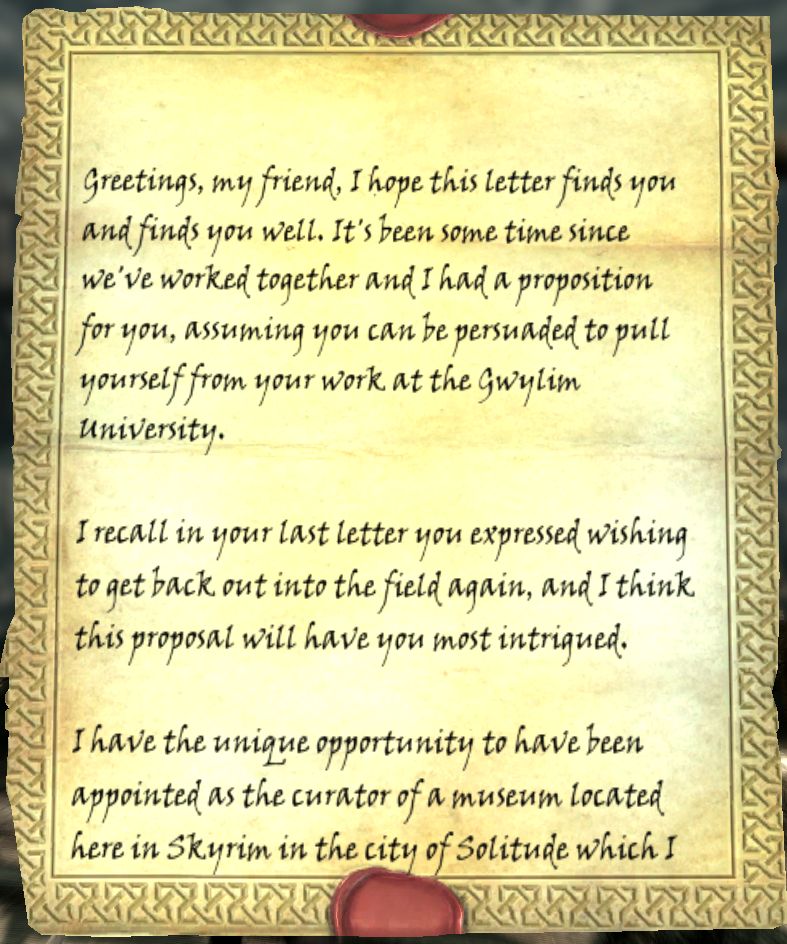 Letter from Auryen Legacy of the Dragonborn Letter from Auryen Legacy of the Dragonborn