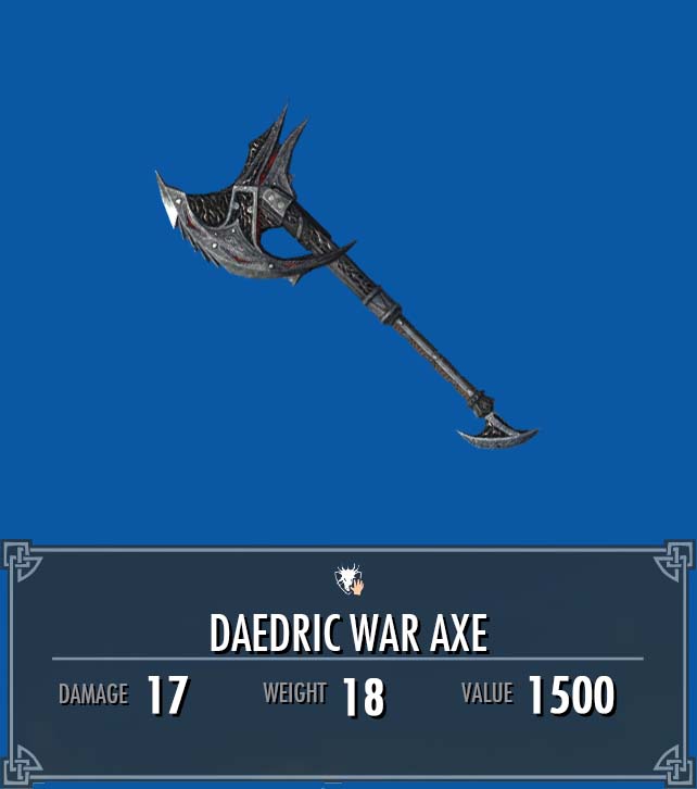 daedric battle axe daedric battle axe