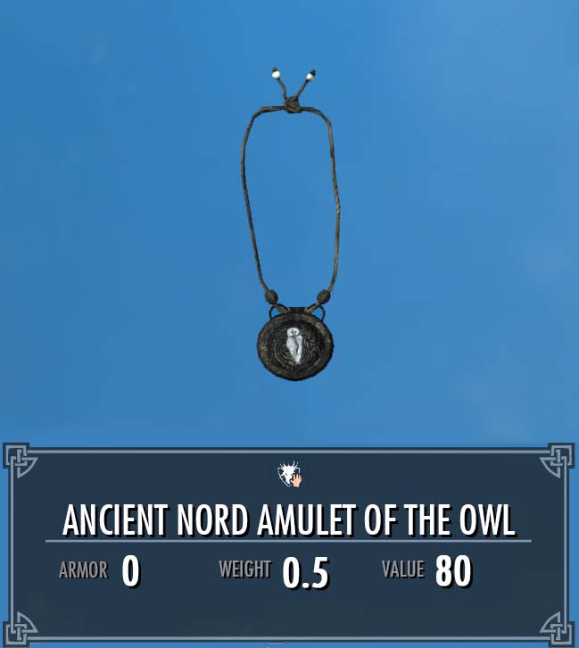 Ancient Nord Amulet Of The Owl Legacy Of The Dragonborn Fandom