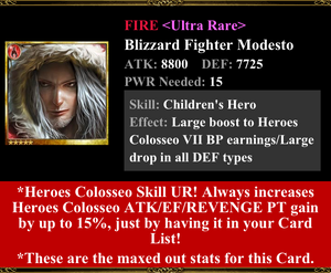 Blizzard Fighter Modesto꞉Card Details
