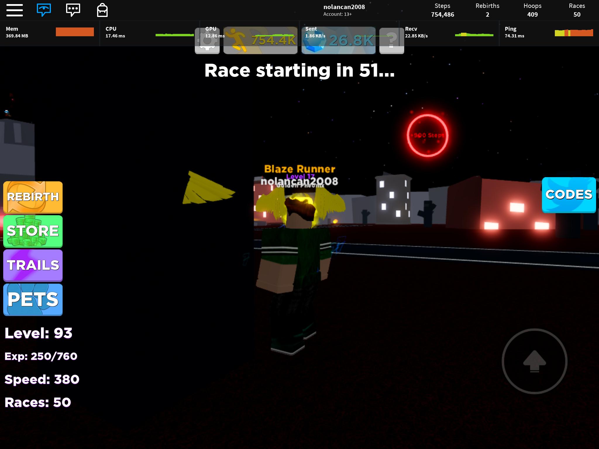 Code Legend Of Speed Roblox