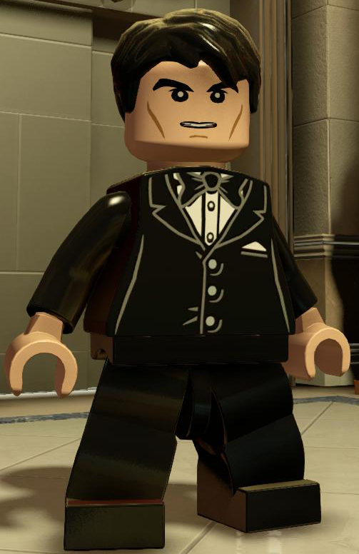 lego man in tuxedo
