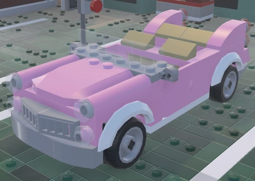 pink lego car