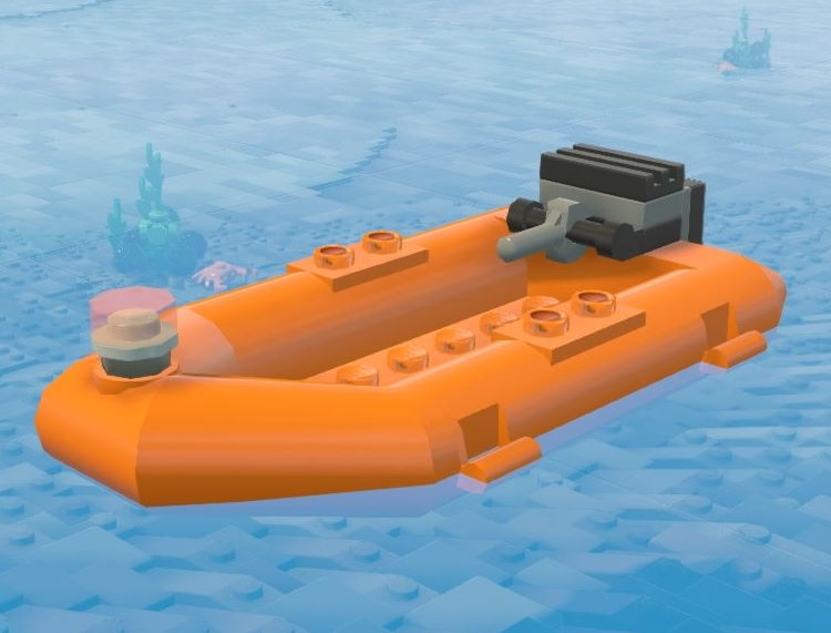 orange lego boat