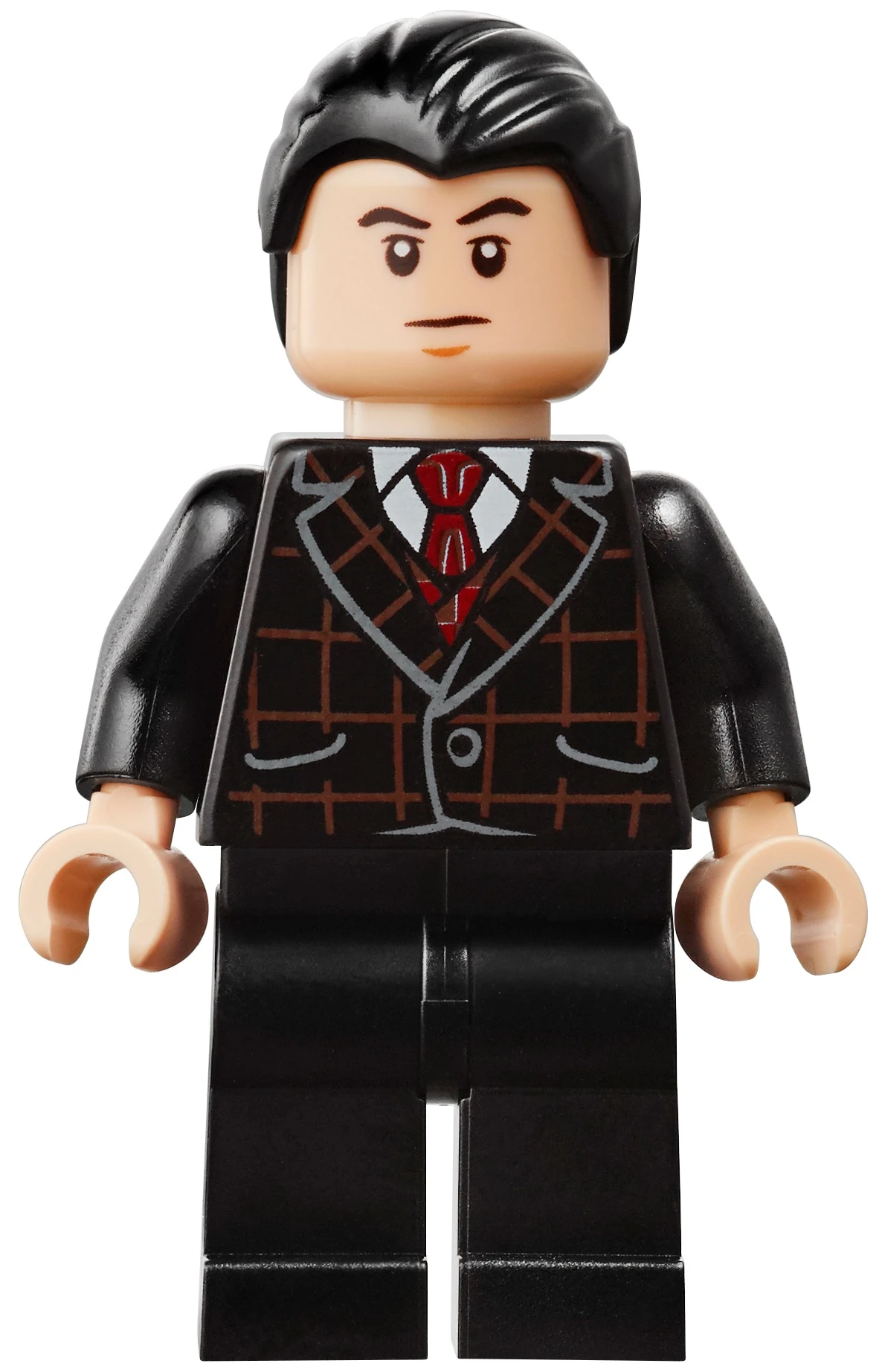 LEGO NEW FLESH COLORED HEAD BATMAN BRUCE WAYNE WHITE HAIR FROWN