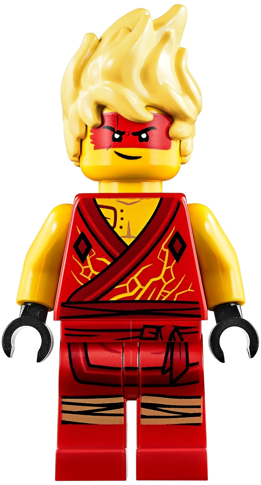 Lego mini figure 1 Yellow head with a face and a blue hand band #59