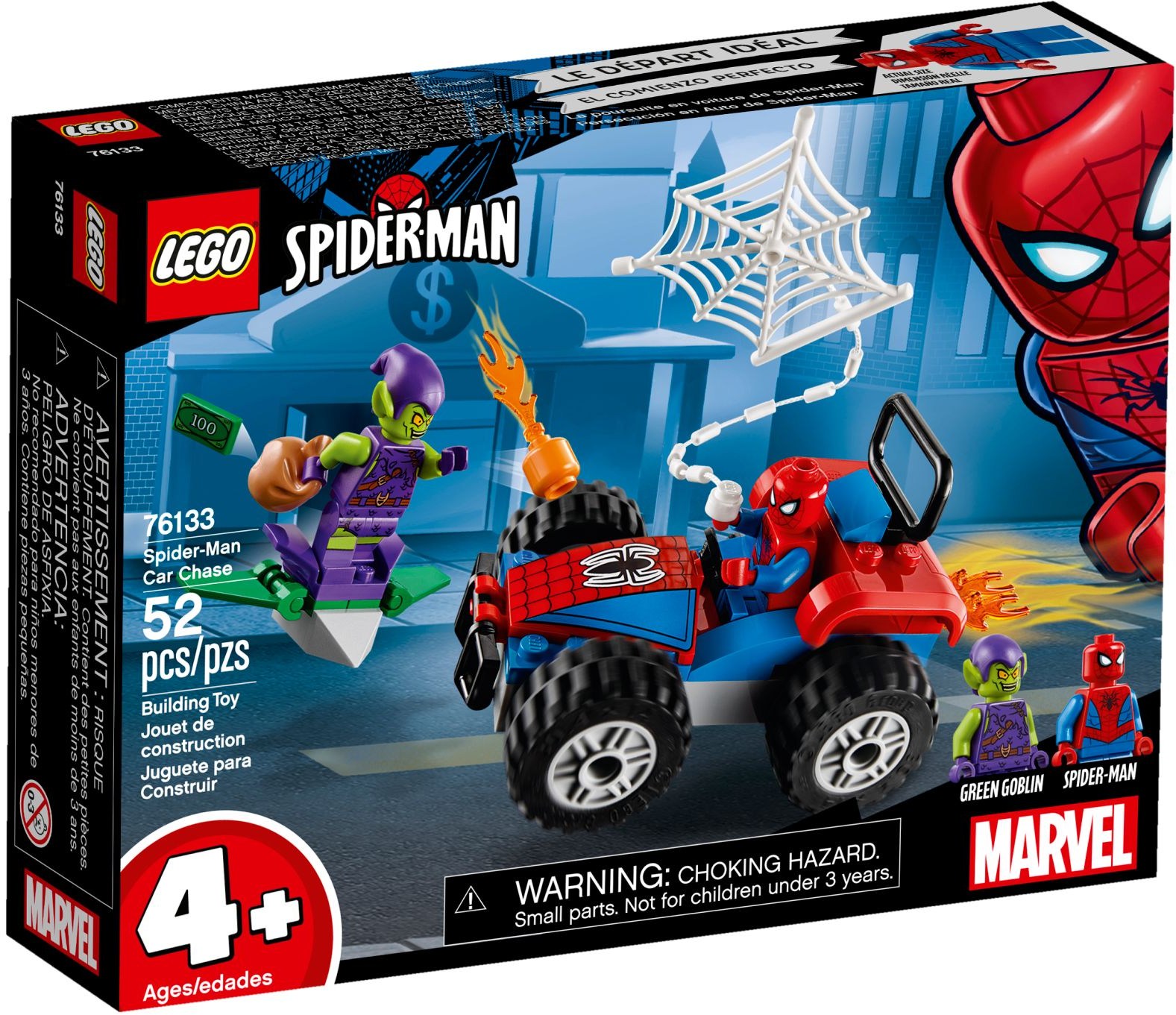 spiderman lego car chase