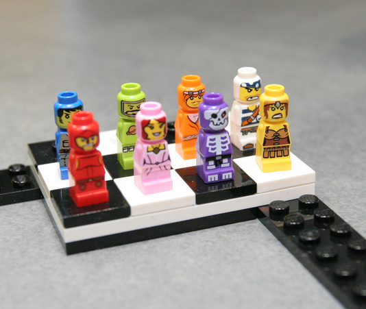 Red Blue White Yellow Lego Micro Figures Set of 4 Gladiators Minotaurus 3841