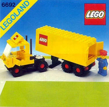 yellow lego semi truck